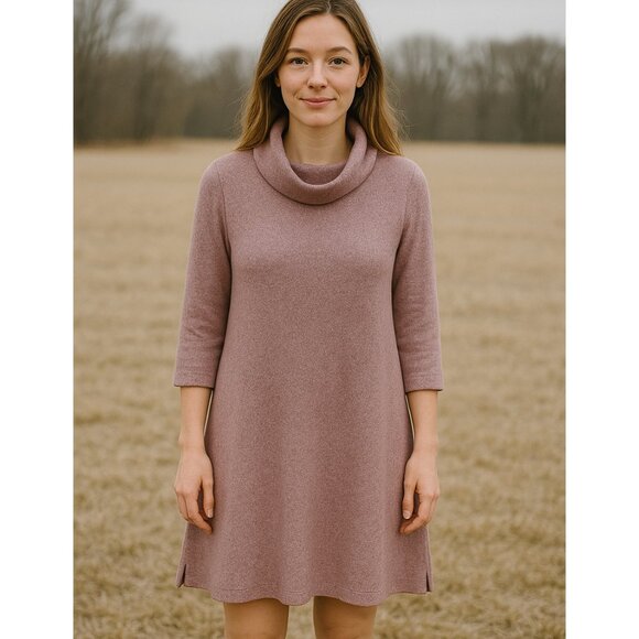 Maeve Anthropologie Women's Small Pink Purple Cowl Neck Tunic Top Sweater Dress - Picture 1 of 8
